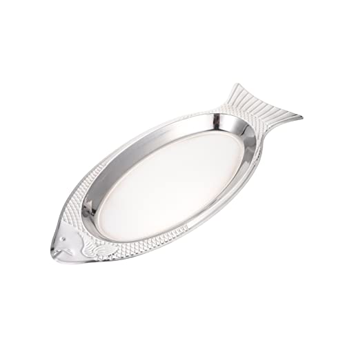 Hemoton Fish Grill Fish Plate Stainless Steel Platter Serving Platter Serving Food Platter Serving Platters Shrimp Cocktail Serving Dish Storage Platter For Restaurants Home Fish Grill Basket #TOP1