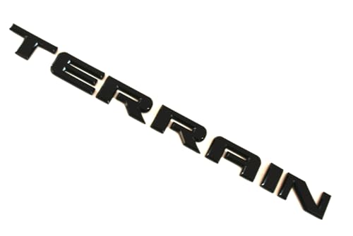 Image of 1x Replacement for 2010-2015 Terrain Front Door or Rear Liftgate Nameplate Logo Emblem Letter Badges (Black), EI-SilveCutom#2