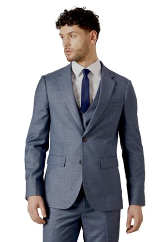 Image of Burton Blue Semi Plain Slim Fit Suit Jacket, 44R, Blue