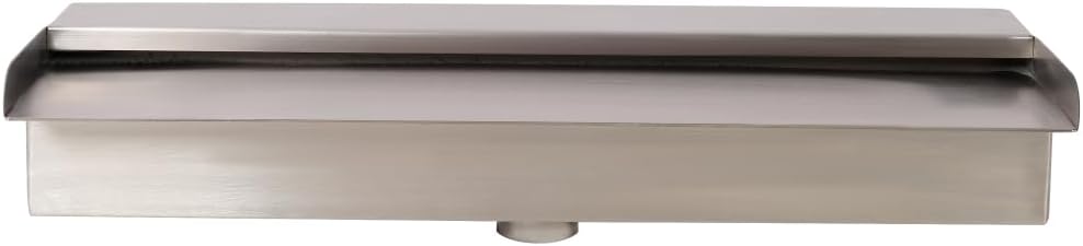 Stainless Steel Pool Fountain, Waterfall Spillway for Swimming Pool & Garden Pond Decoration, 17.7" Sheer Descent Outdoor Water Feature