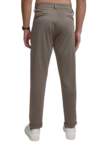 Image of Highlander Men's Slim Fit Formal Trousers | Ankle Length | Smart Chinos for Men | Comfortable Fabric for Daily Work & Formal Occasions