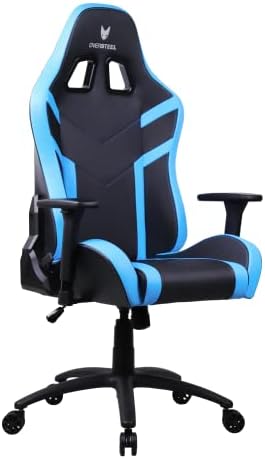 Oversteel DIAMOND - Professional Gaming Chair, Leatherette, 3D Armrests, Height-adjustable, 180° Reclining, Class 4 Gas Spring, Up to 150Kg, Including Neck and Back Cushion, Blue Colour