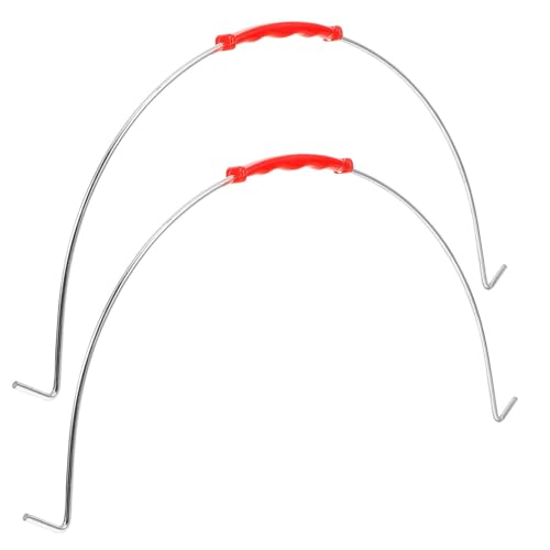 Alipis 2pcs Stainless Steel Wire Handles Replacement Bucket Handle Hanging Hook for Metal Pail Handle Part for Iron Bucket