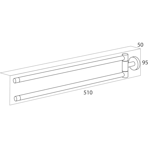 Porte-serviette à 2 barres Tiger Boston en acier inoxydable brossé