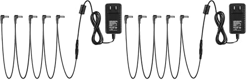 Donner DPA-1 9V DC 1A Power Supply Adapter for Electronic Keyboard, Digital Piano & Guitar Pedals, Tip Negative AC Adapter with 5-Way Daisy Chain Cable for Effects Pedal & MIDI Controller (Pack of 2) image 3