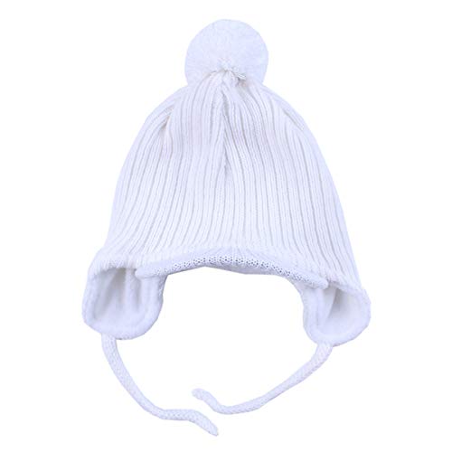 LLmoway Toddler Fleece Beanie Winter Hat with Ear Flaps Baby Knit Hat with Visor2
