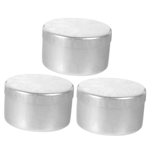OSOLADY 3Pcs Aluminum Weighing Boxes Smooth Wall Soil Weighing Holders 5x3cm Round Sampling Storage Box Lids for Chemical Experiment Container