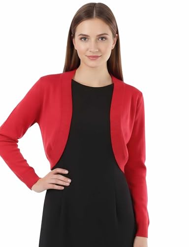 Image of Allsense Women's 3 /4 Sleeve Bolero Shrug for Dresses | Open Front Cropped Cardigan, Lightweight Knit Dress Cover Up
