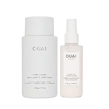 OUAI Detangle + Shine Bundle - Includes Leave-In Conditioner + Hair Gloss - Frizz Control + Hair Detangling Set 2 Count, 4.7 Oz/6 Oz