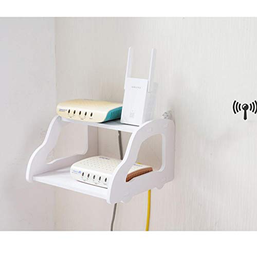 TV-Decken-Wandhalterungen Regal Set-Top-Box Router-Halterung Wand-Aufbewahrungs-Trennwand Spleiß-Trennwand, weißes funktionales Aufbewahrungsregal