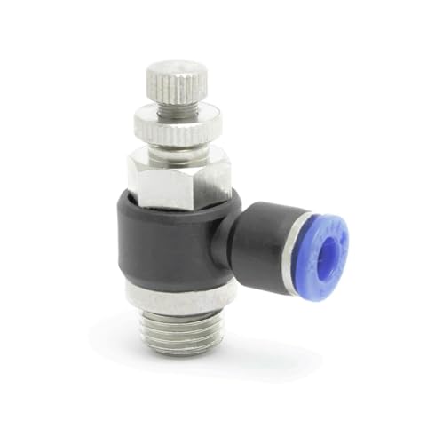 MettleAir Push in to Connect Meter-in 1/4" OD - 1/4" NPT Male Speed Control Fitting MSC-IN1/4-N02
