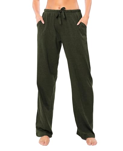 Image of Sexy Basics Women's Soft Flex 100% Cotton Knit Pajama Pants | Lounge Sleep Bottoms | Drawstring & Pockets| Multi Packs