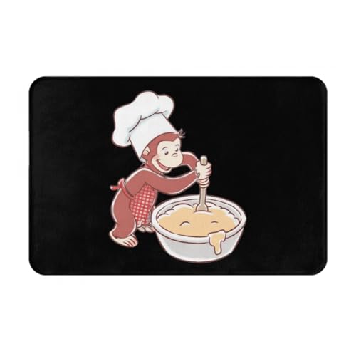 玄関マット おさるのジョージ トイレマット バスマット 吸水速乾 滑り止め 抗菌 防臭 丸洗い可能 おしゃれ ふわふわ 柔らかい 40×60cm