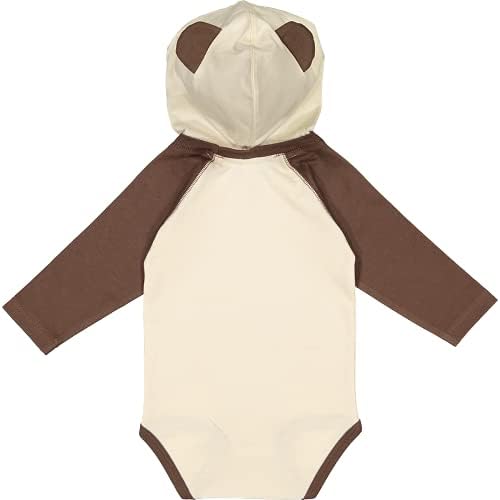 inktastic Long Sleeve Creeper Newborn Natural & Brown W Ears 49598