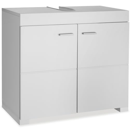 TecTake® Mueble Bajo Lavabo Con 2 Compartimentos Espaciosos, Puertas Batientes, Auxiliar Para Baño, Fregadero y Armario - Modelo C
