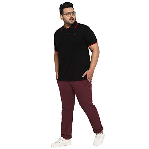 Image of Urbano Plus Men Mid Rise Cotton Regular Fit Casual Chino Pants Stretch