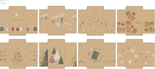 LEMESO クリスマス 平袋 48枚入 小さい クリスマス ラッピング 袋 紙袋 マチなしギフトバッグ ギフト袋 プレゼント 包装 プチギフト 包装 配る用 バッグ 大量 景品 プレゼント らっぴんぐ ふくろ