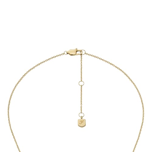 Image of Fossil Women's Gold-Tone Stainless Steel Pendant Chain Necklace for Women