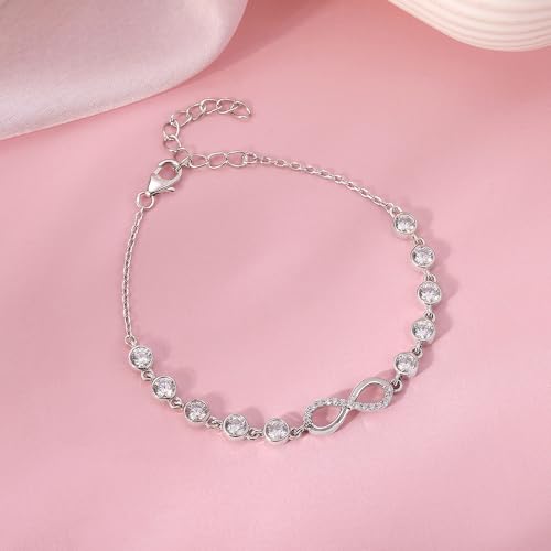 Image of GIVA 925 Silver Infinity Linked Bracelet, Adjustable | Gifts for Women and Girls | With Certificate of Authenticity and 925 Stamp | 6 Months Warranty