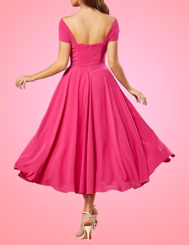 A-Line Cocktail Dresses Elegant Dress Length Sleeveless Off Shoulder Fall Wedding Guest Stretch Chiffon with Ruched3