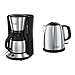 Russell Hobbs Machine à Café, Cafetière Filtre 1L Isotherme - 24020-56 Adventure & Bouilloire 1L, Ebullition Rapide, Marquage Tasses, Ouverture Facile, Design Compact - 24990-70 Victory