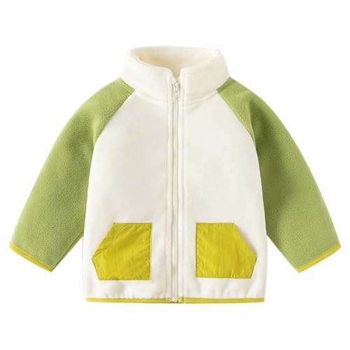 Fleece Zip Up Jacket for Toddler Boys Standing Collar Long Sleeve Coats with Pockets Kids Girls Trendy Cute Outwear