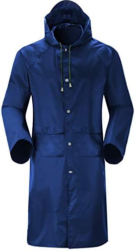 Cheering Rain Coat for Mens Rainwear Waterproof Rain Jacket Long Sleeve Raincoat Blue S