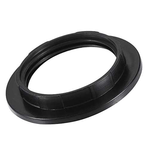 MECCANIXITY E26/E27 Light Socket Rings Lamp Shade Holder Adapter Ring Replacement for Light Fixtures, Black Pack of 4