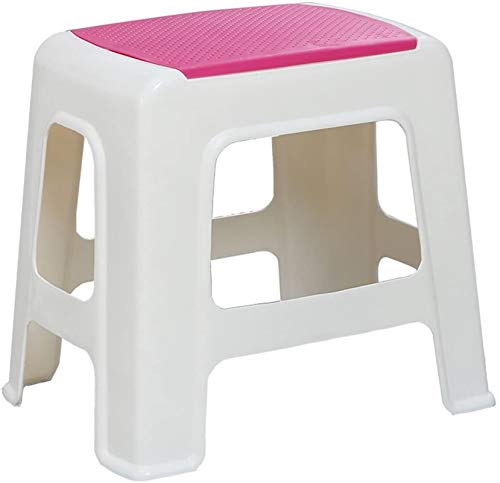 Silla de ducha portátil para ancianos, taburete de baño grueso, cómodo asiento de ducha, taburete de repuesto de plástico, tamaño grande en color rojo rosa