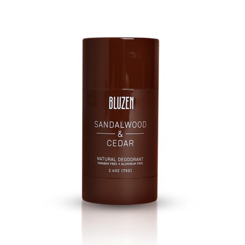 Image of BLUZEN Sandalwood & Cedar, Fresh & Clean, Aluminum-Free, Natural, Castor Oil Based Deodorant For Sensitive Skin, Free from Parabens, All Day Protection