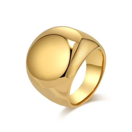 Bague gravure femme acier inoxydable anti-rayure, l'alliance femme or polie ronde de 22mm durable