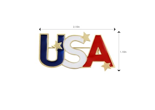 Image of Alilang American Flag USA Sparkly Crystal Rhinestone 4th of July Patriotic Pin Brooch