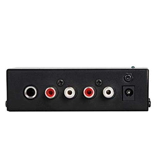 Phono Turntable Preamp, Mini Electronic Audio Stereo Phonograph Preamplifier,Separate DC 12V Power Adapter, RCA Input, RCA Output & Low Noise,Portable-Depusheng PP400, Black