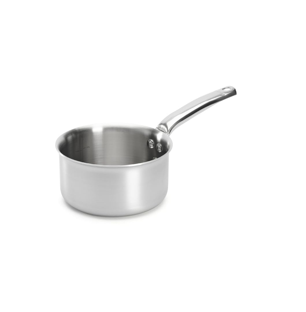 De Buyer - Casserole en inox 3 couches ALCHIMY - 16 cm - Fabriquée en France, Maîtrise de la Cuisson, Inox 18/10, Tous Feux + Four, Finition Poli Brossé