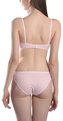 Image of FIMS - Fashion is my style Women's 3 Bras 3 Panties Set (BUNDI 3 Bras 3 Panties SetPANTY Pink Yellow Blue 34 Yellow, Pink, Blue 34)