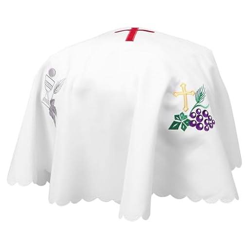 SHINEOFI Cubierta Santa Comunión Bordada de Poliéster para Vajilla de Comunión para Altar de Iglesia Ceremonias Religiosas y Rituales Sagrados | Ya disponible en tu tienda friki favorita! En mundofriki.es!