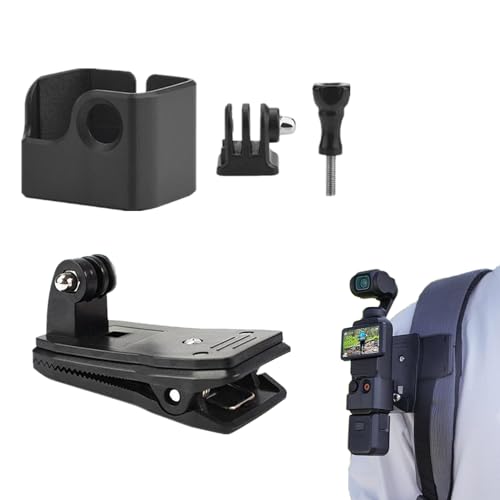 Shnmersy For DJI Osmo Pocket 3用マウントアダプター バックパッククリップ+1/4ネジ付き 拡張マウント ブラケット 360度回転クリップ 各撮影アクセサリーを取り付け可能