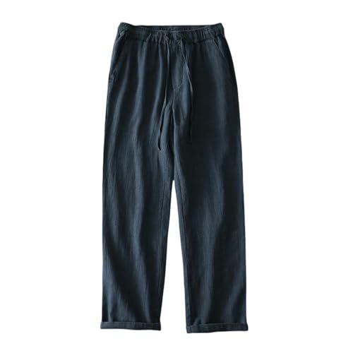 Pantalon en coton et lin style chinois de qualité supérieure pour homme