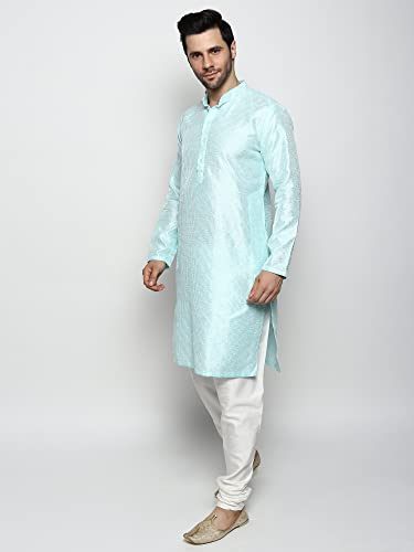 Image of Uri and MacKenzie Embroidery Silk Men's Kurta Pyjama Set