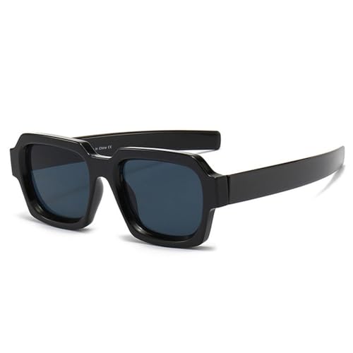 Lunettes de soleil carrées vintage bicolores bleu orange mode punk homme femme