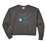 Womens CPU Sci-fi Circuit Computing Comfort Colors Crop Sweatshirt