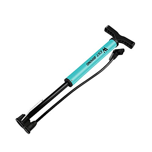 Bomba de Ciclismo, Romacci Bomba de ciclismo turquesa de aço 120 PSI Inflator de ar para estrada MTB