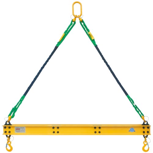 4400 LBS 2 Ton Aluminum 6' Lifting Spreader Beam Lifting Bar with 6 FT Round Sling Bridle Heavy Duty Light Weight