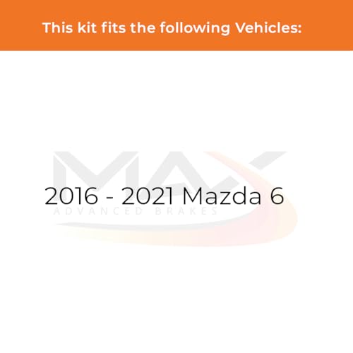 Image of MAX Advanced Brakes - Rear Brake Kit For 2016-2021 Mazda 6| Carbon Ceramic Brake and Rotor Kit| Daily Driving Geomet Coated Brake Rotors