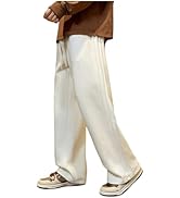 OYOANGLE Men's Textured Elastic Drawstring Waist Straight Leg Pants Casual Track Pants Sweatpants