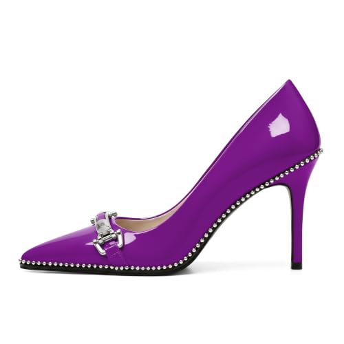 Image of Women's High Heel Pumps Stiletto Heel Pumps for Women Pointed Toe Heels Elegant Classic 3.5 Inch Beaded Pumps