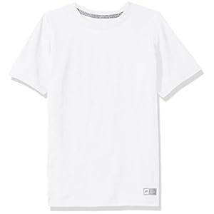 Russell Athletic Boys’ Big Performance Cotton Short Sleeve T-Shirt, White, Medium