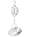 QWORK 110 lbs Large Display Spring Dial Weight Scale & Scale Scoop/Chain with Hanging Cradle, Steel Construction, for Shopping, Traveling, Kitchen, Silver
