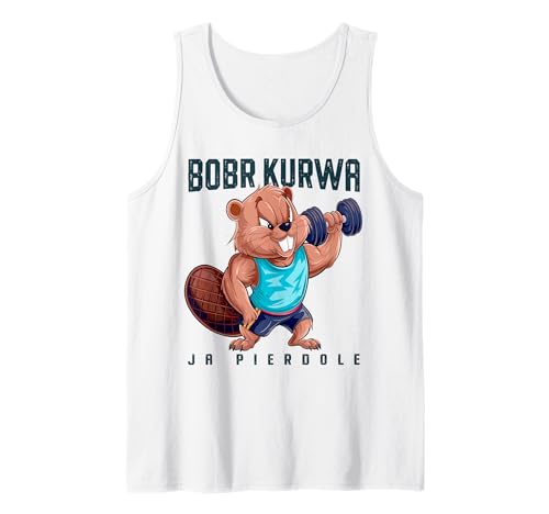 Bóbr Kurwa Funny Gym Fitness Meme Bodybuilder & Pumper Tank Top