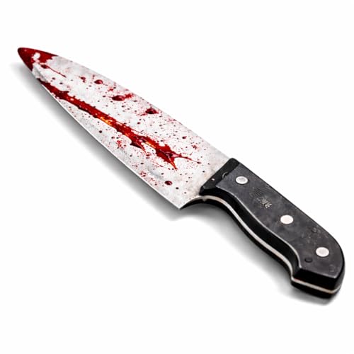 Costumed Täuschend Echt Fake Messer mit Blut ca. 34 cm als Accessoire - Halloween & Fasching - für Horror Kostüm